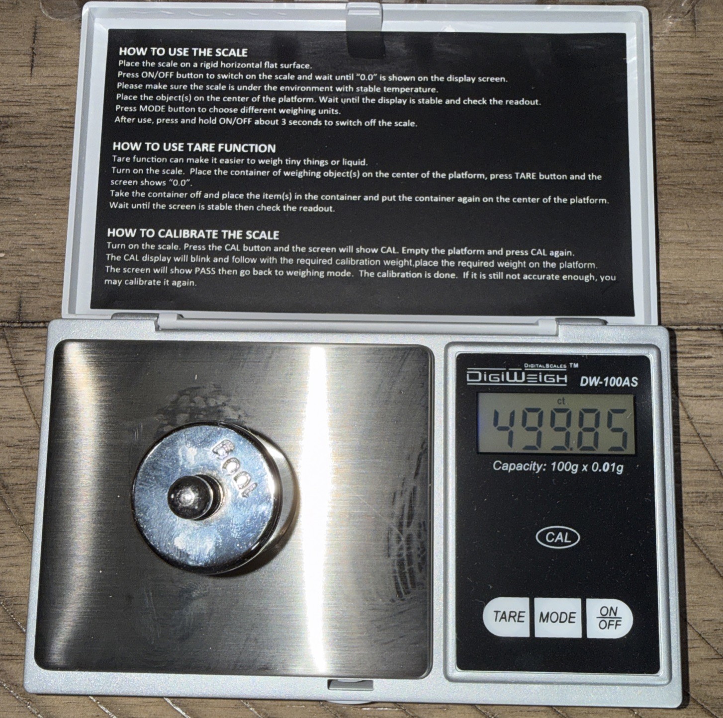 😎 100g x 0.01 DIGITAL JEWELRY SCALE 💜DW-100AS MODEL💛STAINLESS STEEL DIGIWEIGH