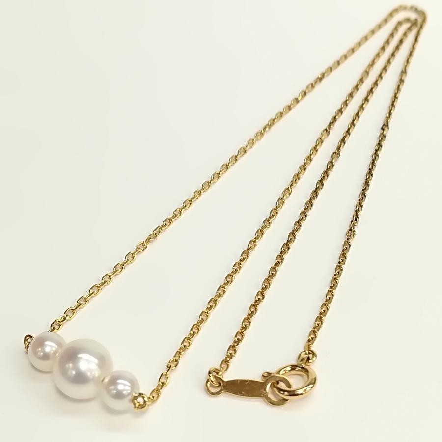 MIKIMOTO Necklace: Akoya Pearl 4-6mm Gold 18K L38cm(approx.15.0inch) w/Cert;