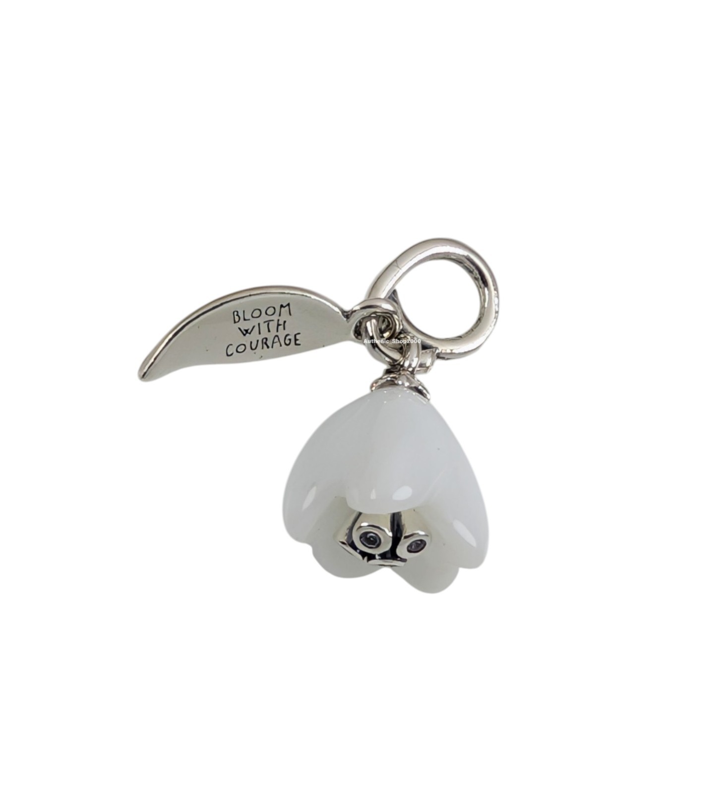 New Authentic PANDORA 925 White Murano Glass Snowdrop Flower Charm 794239C01