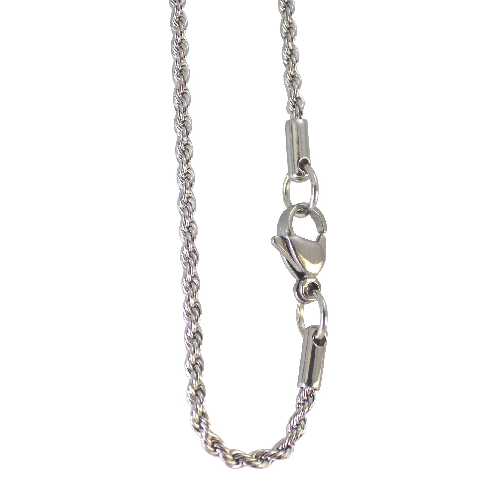 Surgical Stainless Steel Rope Chain Necklace 4mm 16-30 Inch Hypoallergenic