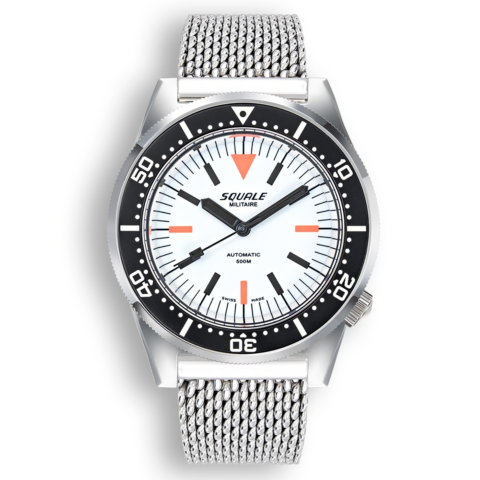 SQUALE 1521 Full Luminous Militaire Mesh 1521FUMIWT.ME20 500M SWISS Diver Watch