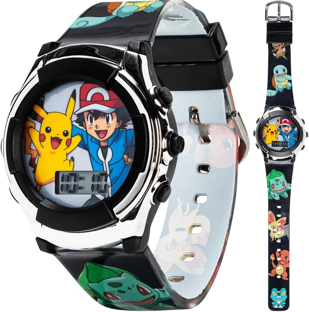 Kids Pokemon Digital LCD Quartz Watch for Boys, Girls, and Adults All Ages