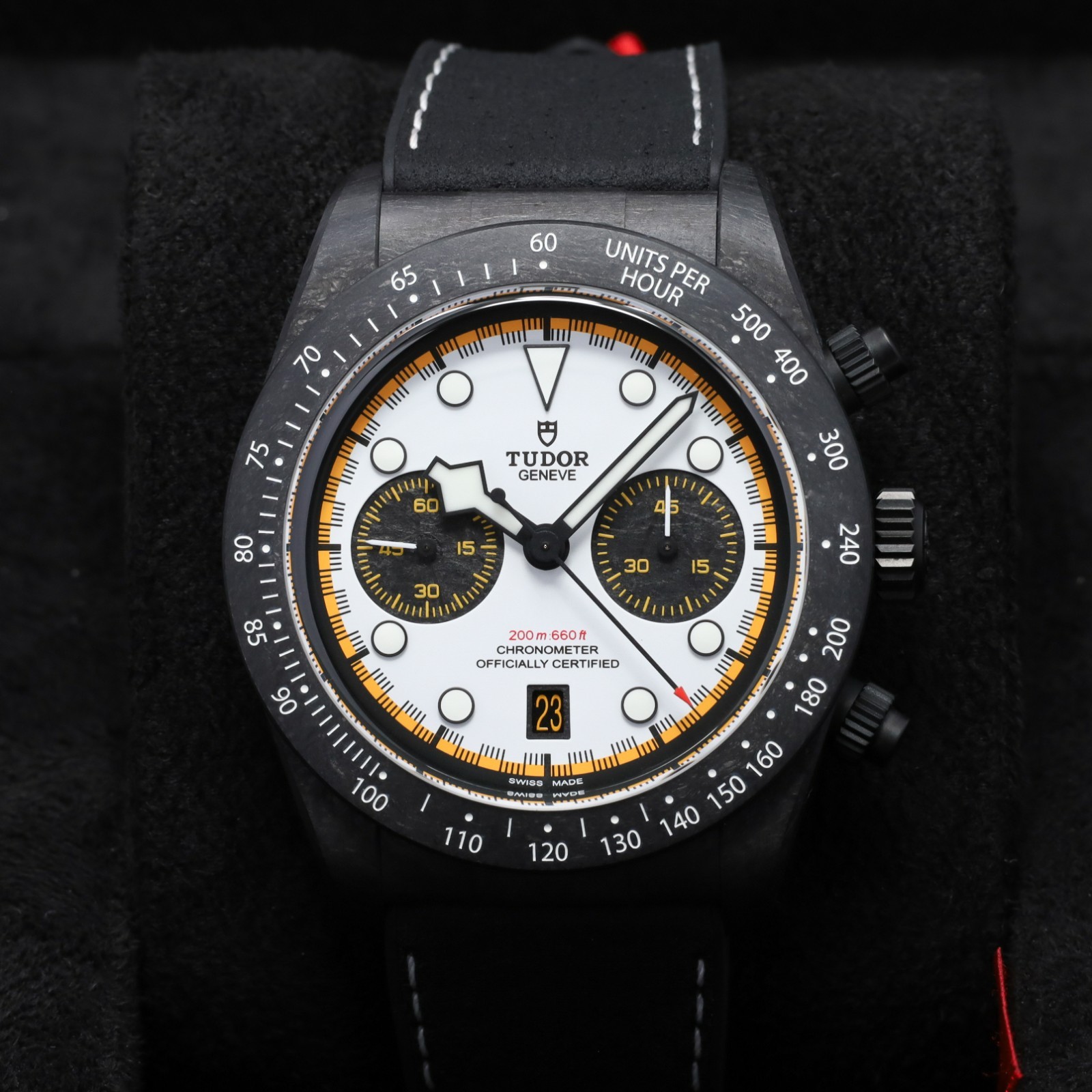 Tudor Black Bay Chrono 2026 42mm Carbon White Dial Hybrid Strap 79377KN