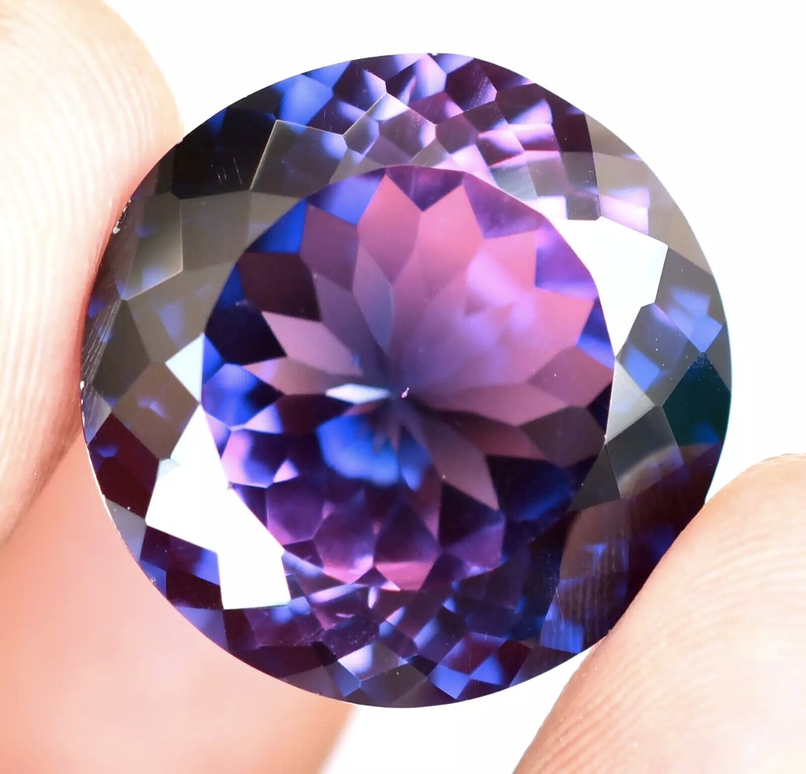 FLAWLESS Natural Purple-Blue Tanzanite 21.25 CT Round Certified Loose Gemstone