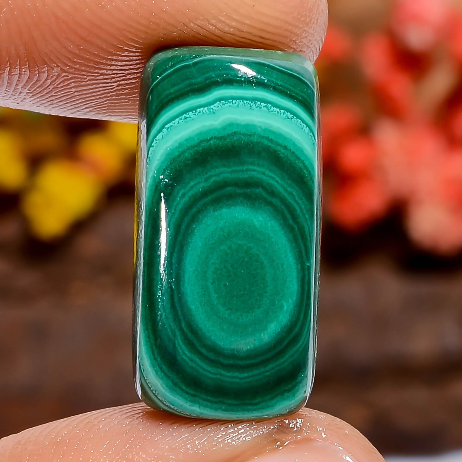Natural Malachite Radiant 23Ct Loose Gemstone 20X10X5mm Green Gift Africa