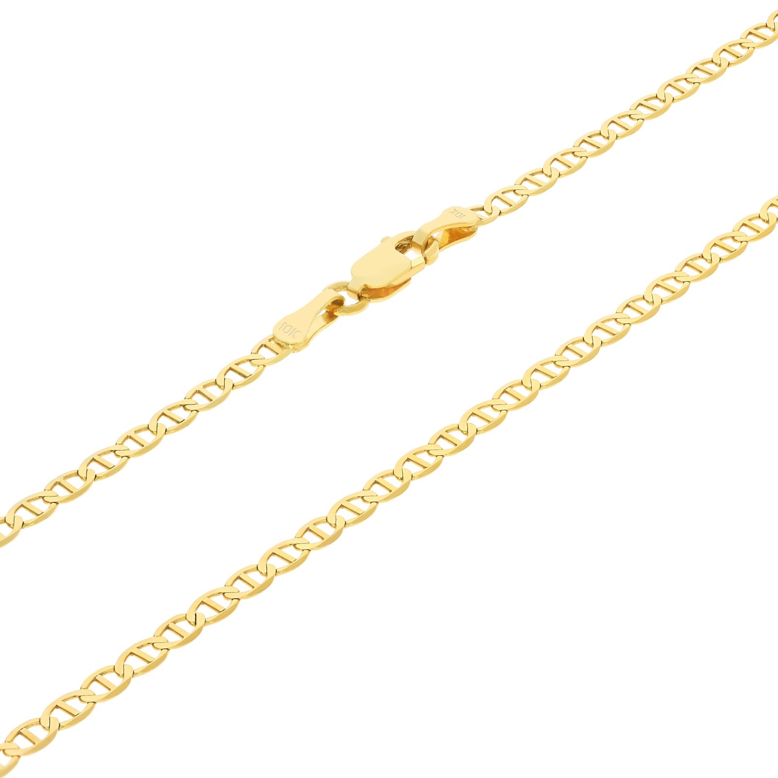10K Yellow Gold Solid Womens 2.5mm Mariner Anchor Chain Bracelet Anklet 7″ 8″ 9″