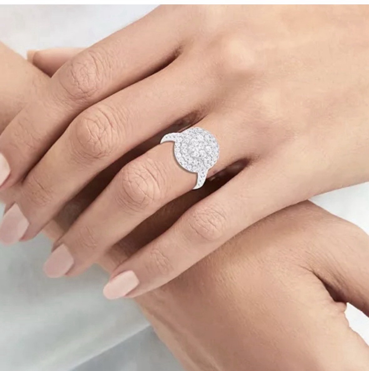Forever Grown Diamonds Lab-Created Round Diamond Cluster Ring VS-SI F-G 925