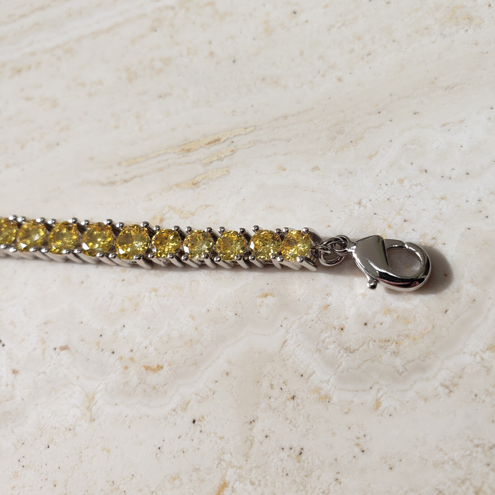 Yellow Austrian Crystal Tennis Anklet/Bracelet 21cm / 8.25 inches.