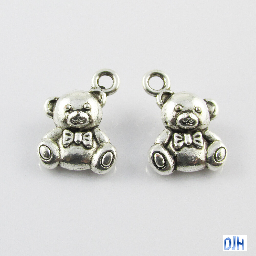 Bulk Cuddly Teddy Bear Charm Pendant Toy Love Gift 11x15mm Select Qty