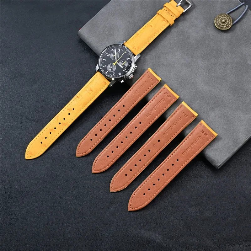 Genuine Cowhide Leather Strap Butterfly Buckle 18-22mm for Tissot 1853 Men Women