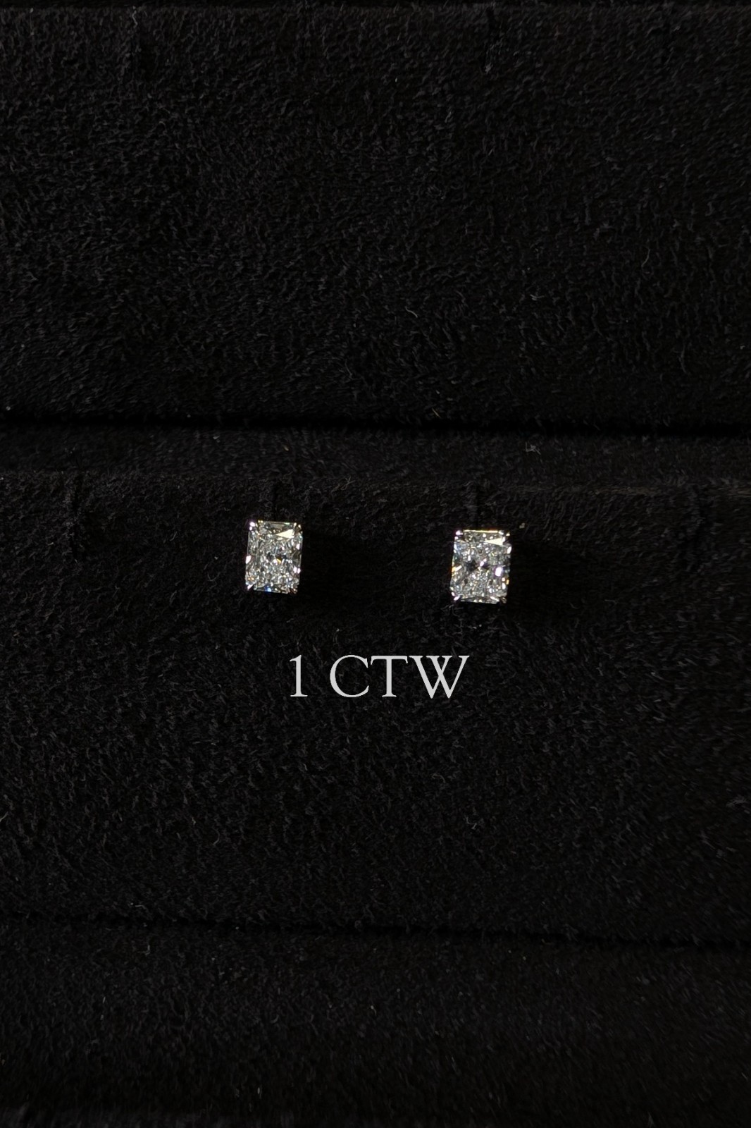 Radiant Lab Grown Diamond Stud Earrings – 1CT 2CT 4CT – Solid 14K Gold -Pushback