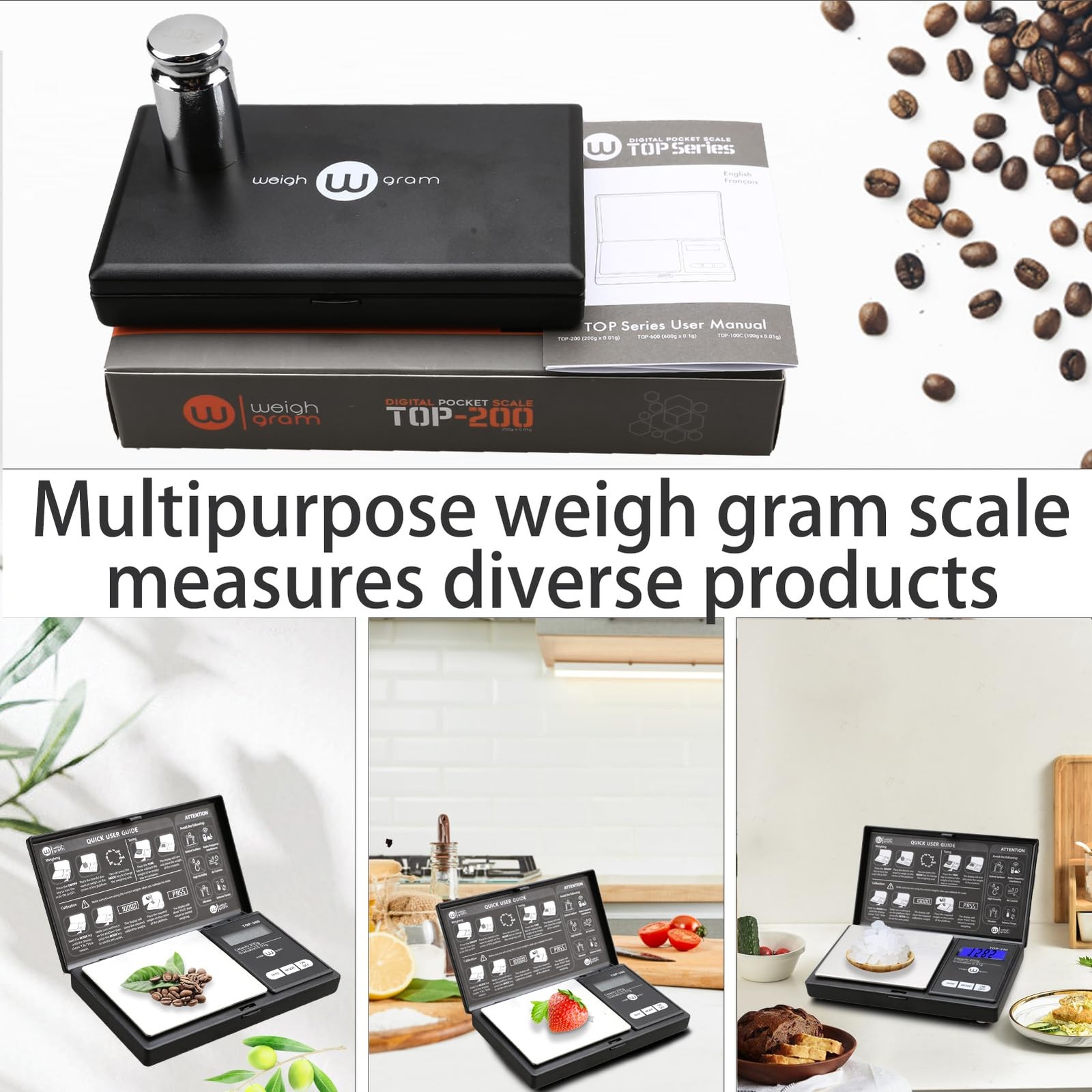 Weigh Gram 200G Digital Pocket Gram Scale 0.01G Accuracy, 200G X 0.01G