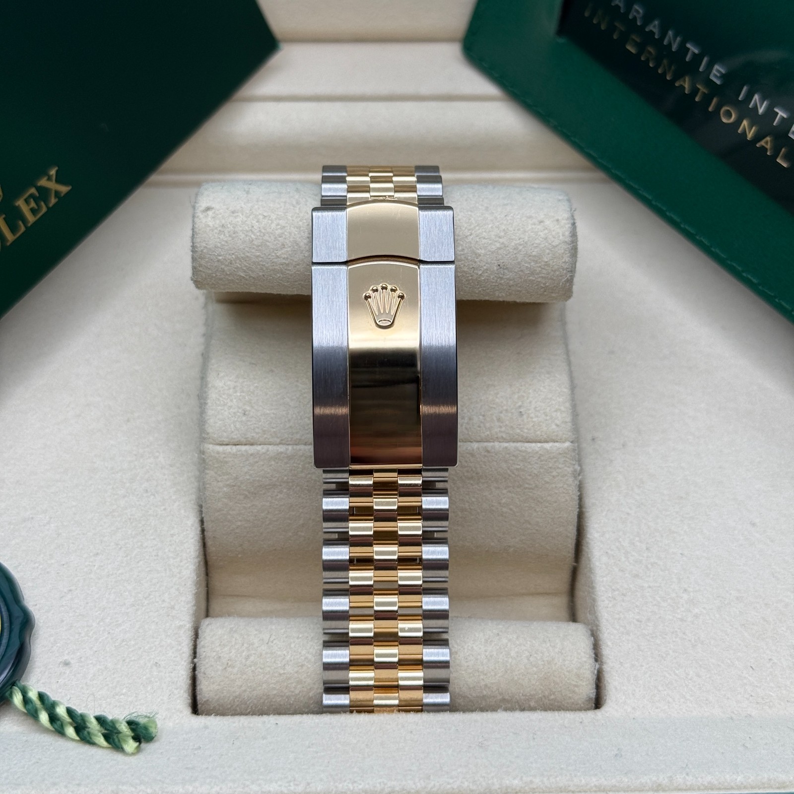 Rolex Datejust 36 White Index Dial Two Tone Yellow Gold Fluted Jubilee Bracelet