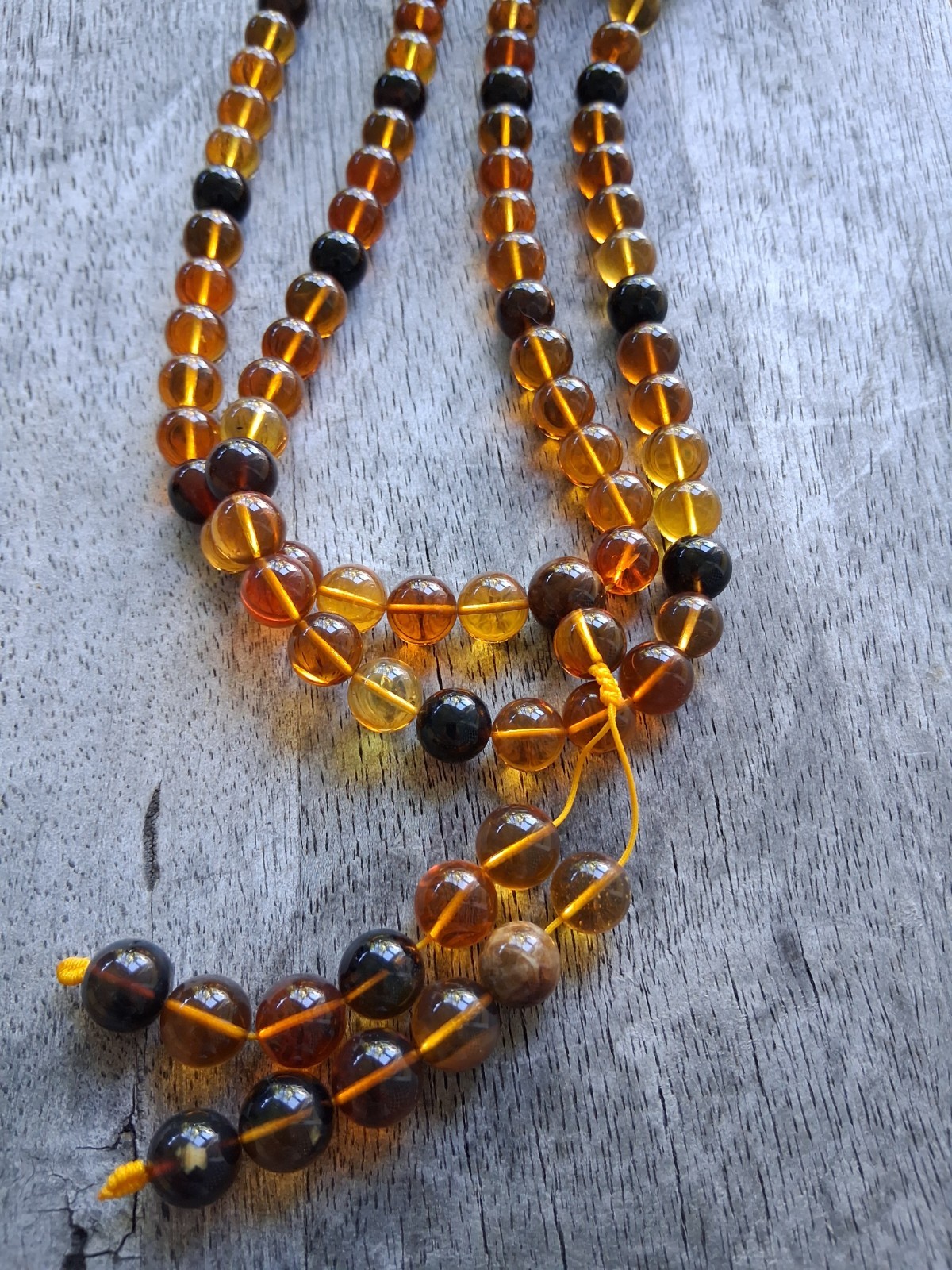 100% Natural Amber Multicolor Beaded Strand Necklace 125 pc., 11.2mm, 97.2 grams