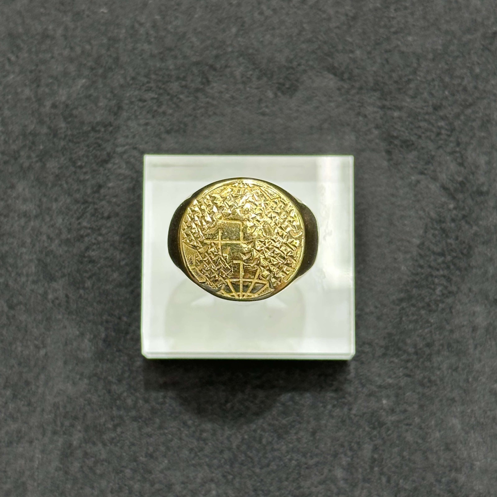 10k Gold Globe Ring Men Woman ANY SIZE