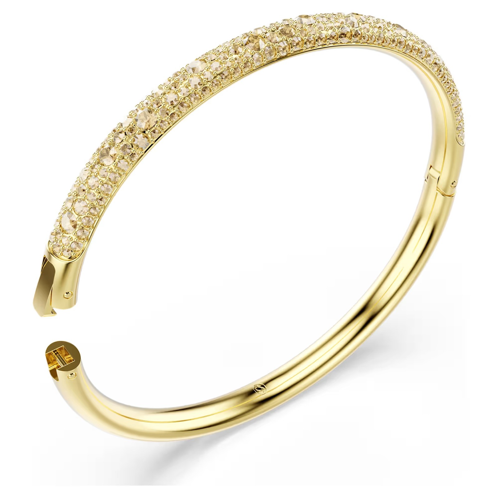 Swarovski Sublima Bangle, Snow Pavé, White, Gold Tone Plated 5723337 (Size M)