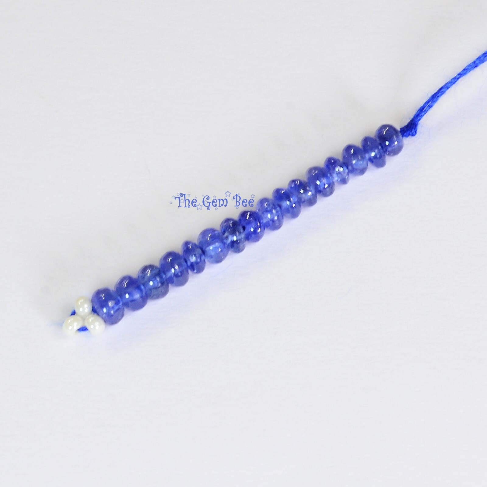 2.4mm-2.8mm Unheated Burmese Gem Royal Blue Sapphire Smooth Rondelle Beads 1″
