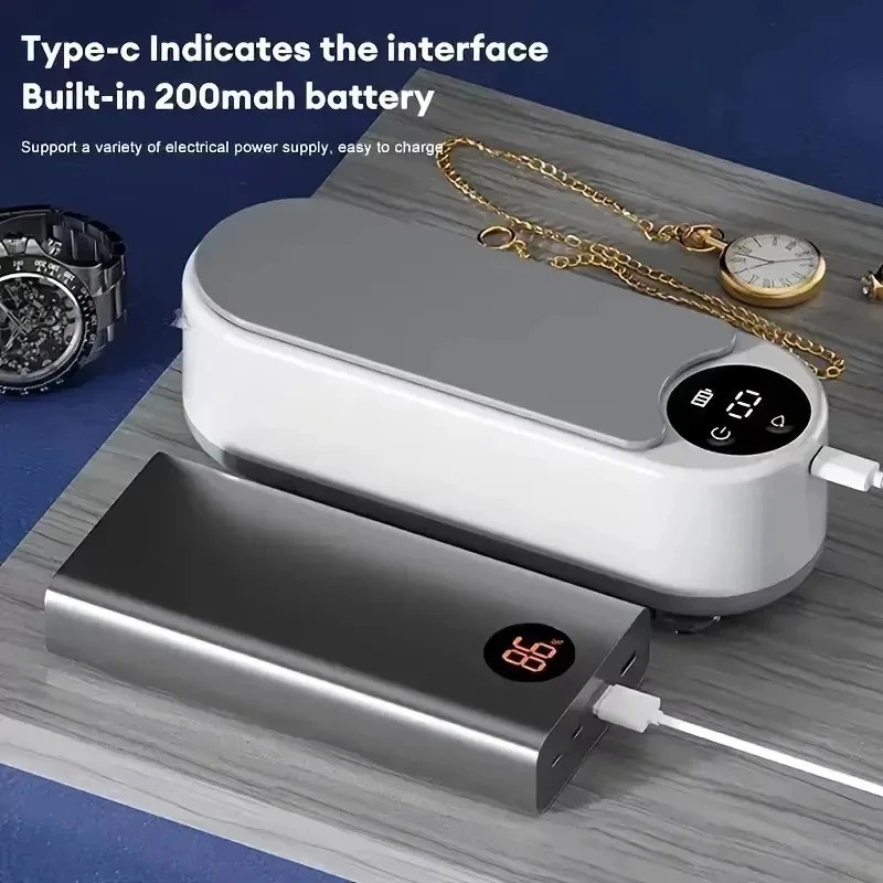 Wireless Ultrasonic Glasses Cleaner Eyeglasses Jewelry Cleaning Machine USB