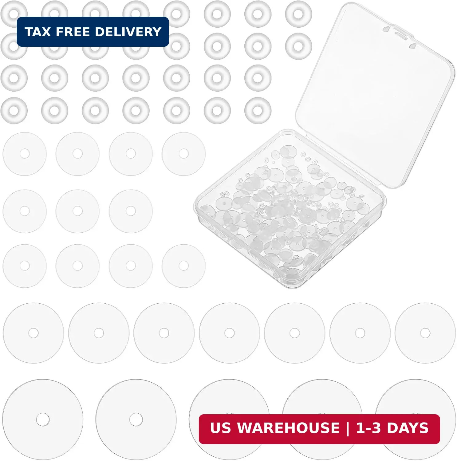 200 Pcs Clear Piercing Disc, for Piercing Bump 3/5/ 7/9 mm Clear Silicone Earrin