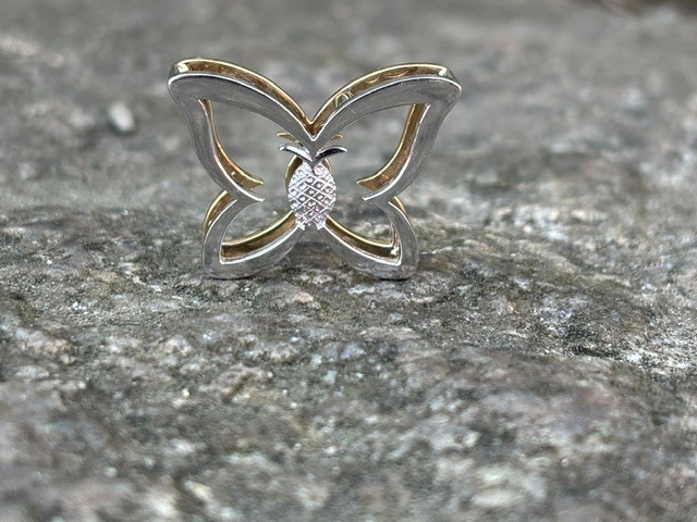 Denny Wong Two Tone 14k Gold Kapalua BUTTERFLY Charm Pendant $3610 Retail