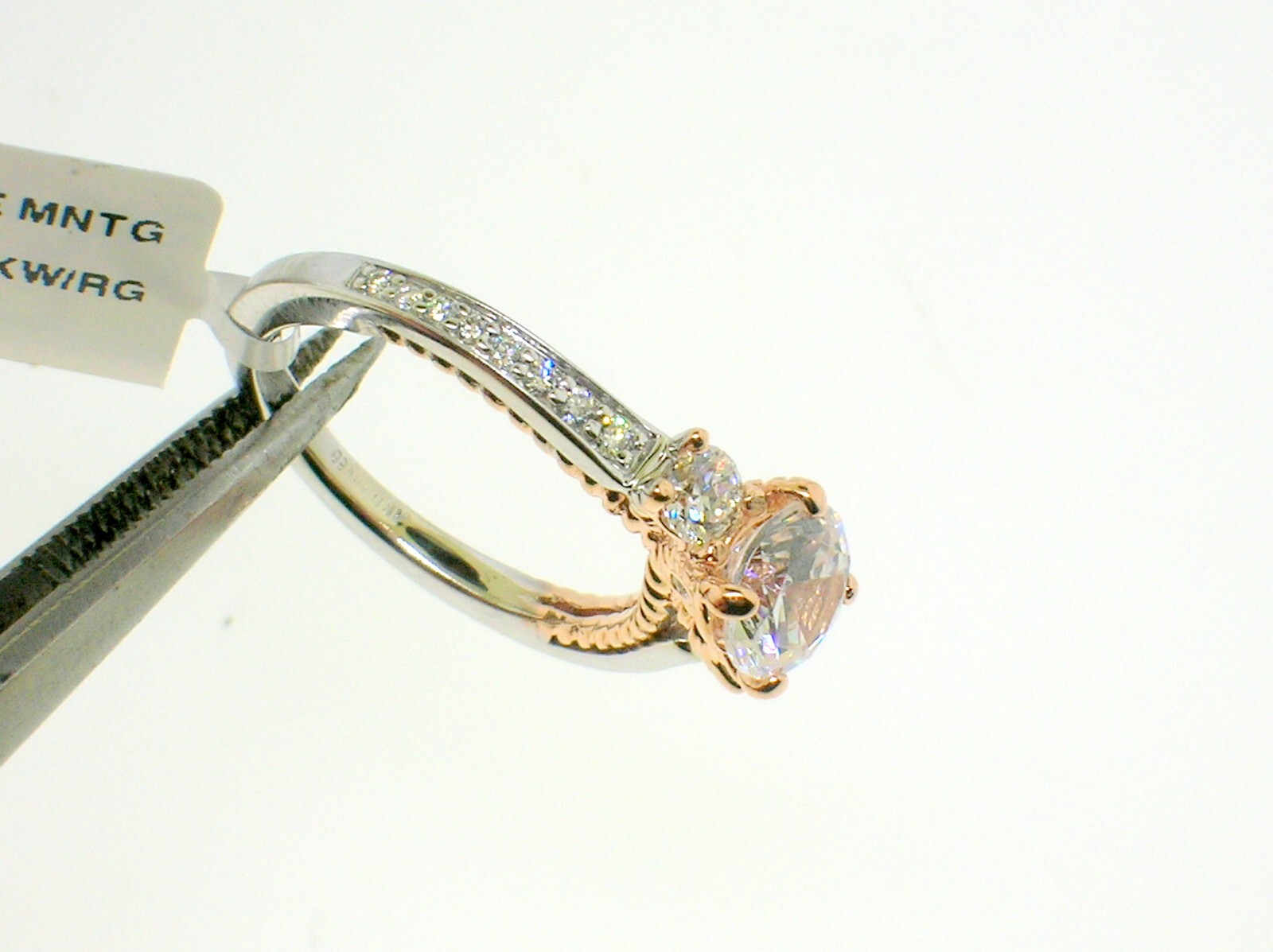 ART CARVED 14K WHITE/ROSE MOUNTING 0.38 CTW DIAMONDS – SIZE 5.5US – RETAIL$2,155