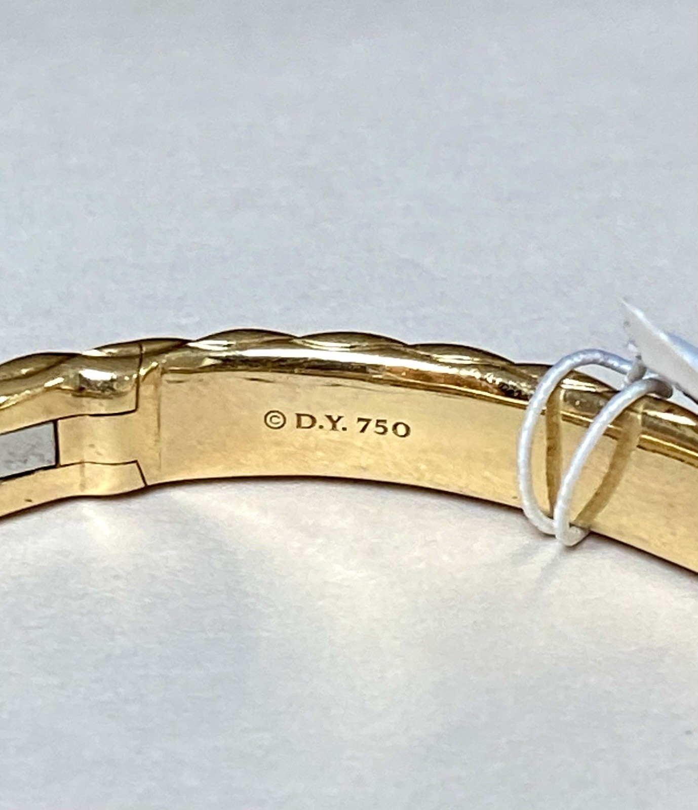 David Yurman 18K Yellow Gold Sculpted Cable Bangle Bracelet 6.2mm $8500+ M