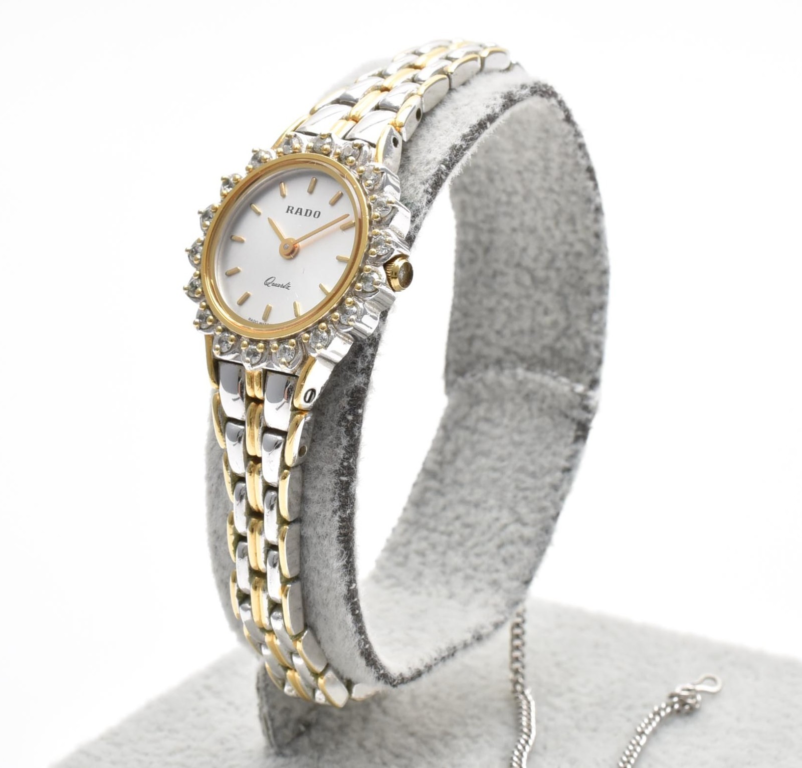 Vintage [Box] RADO 133.9700.2 Gold Diamond Bezel Quartz 22mm Women’s Watch JAPAN