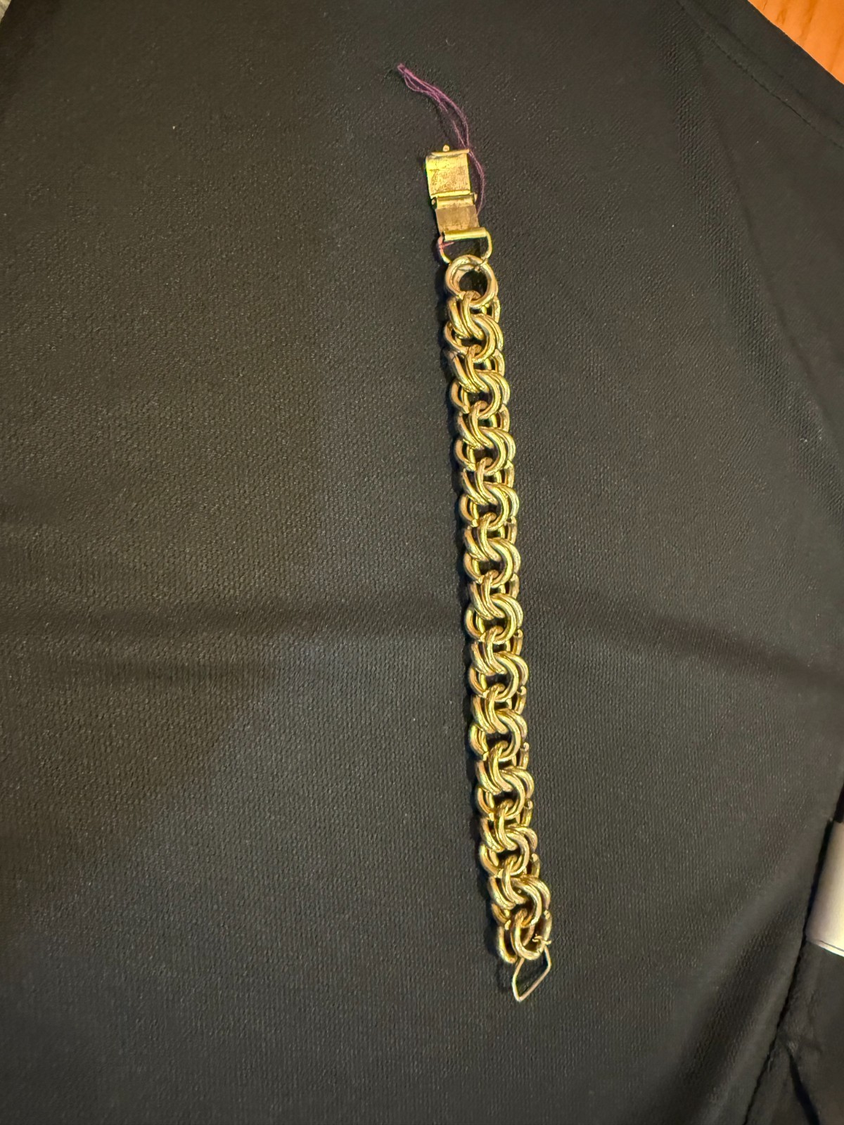 Vintage 1/20 12K 52G Gold Filled Double Spiral Link Charm Bracelet Heavy Chain