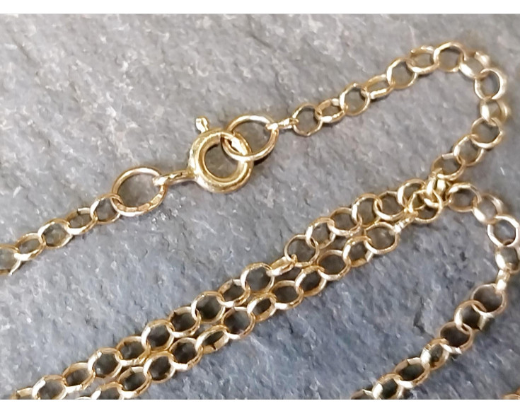 Vintage 9ct GOLD BELCHER Chain Necklace, 23″ Long Hallmarked – 3.1g