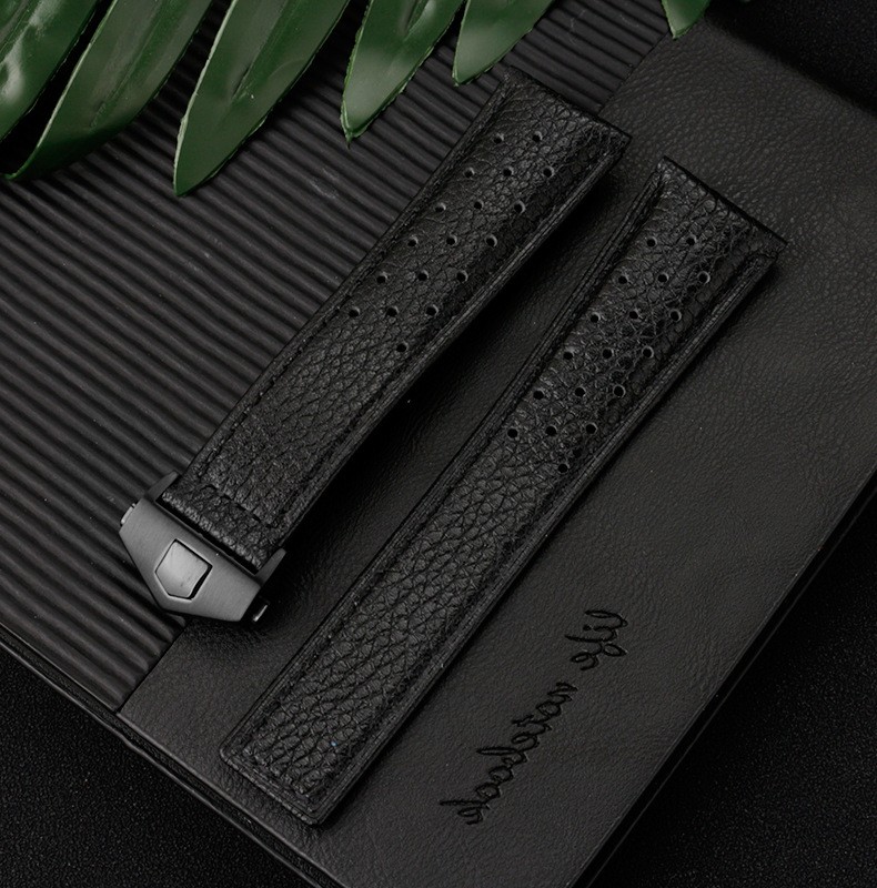 For TAG Heuer Quality Porous Breathable Genuine Leather Watch Band Strap 22mm