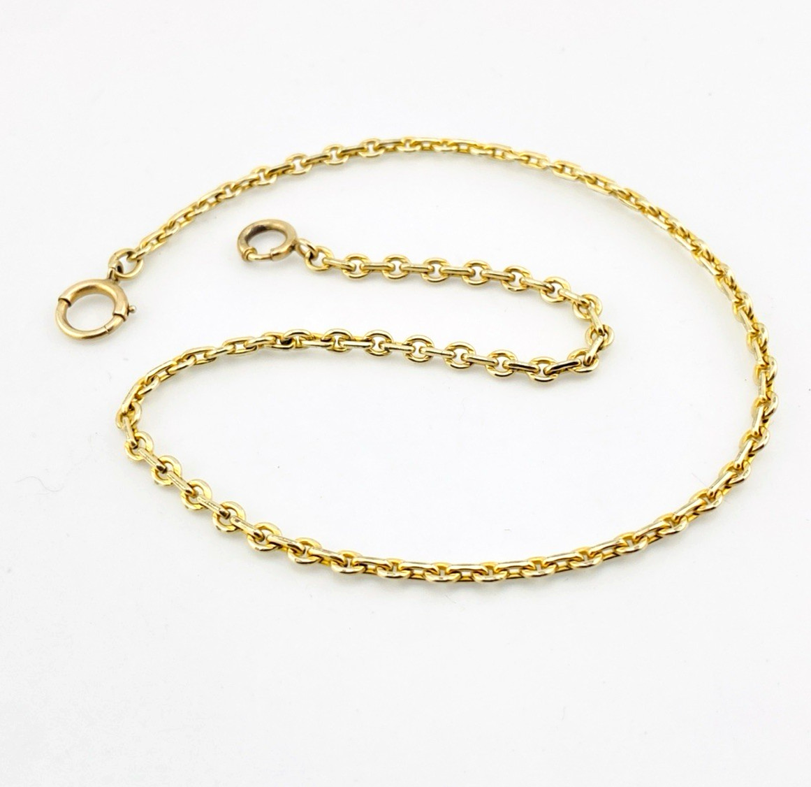 Art Deco Gold Filled Pocket Watch Chain Chunky Oval Links 13.25 Inch 4 MM Wide