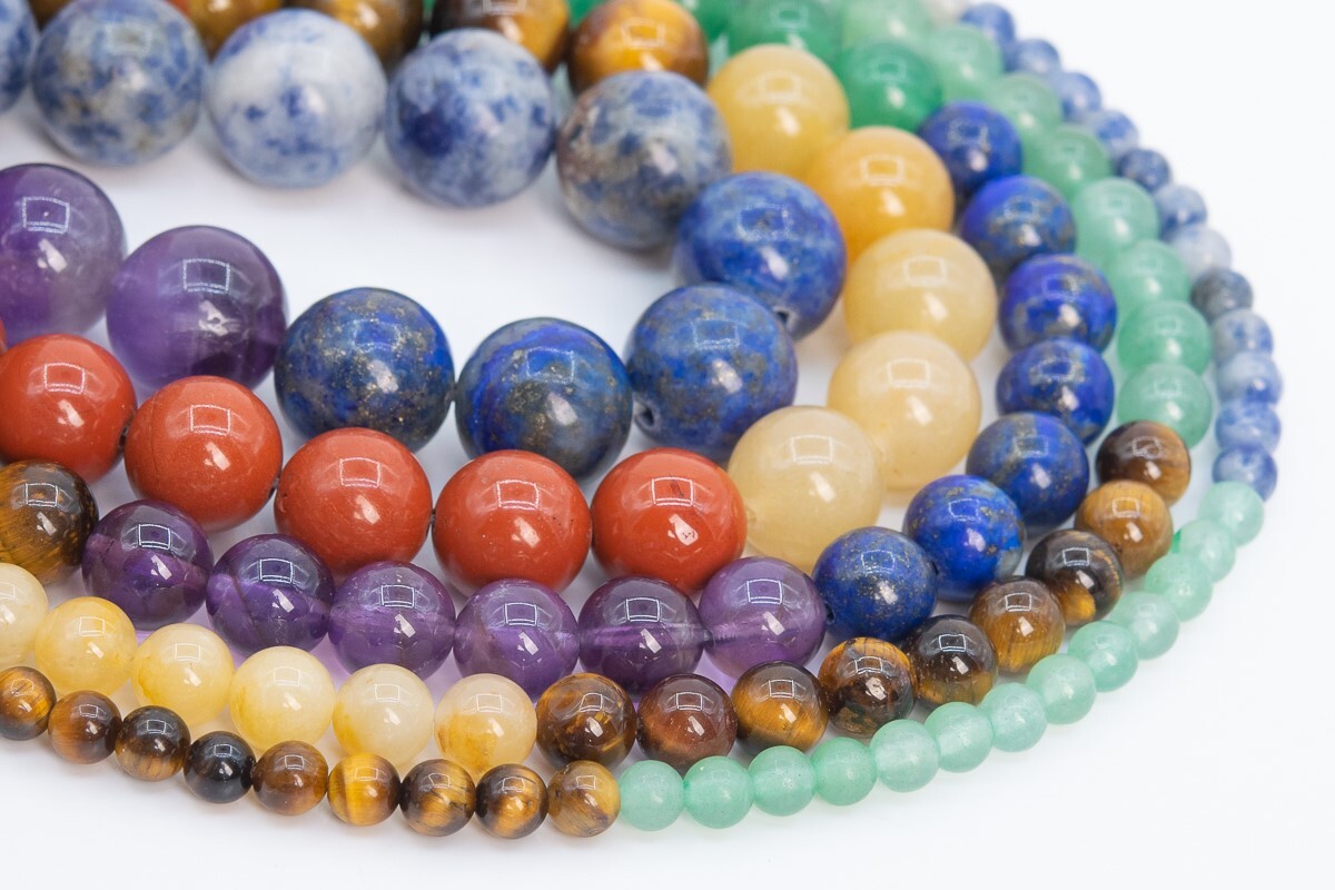 Natural 7 Chakra Beads Grade AAA Round Gemstone Loose Beads 4-5/6/8-9/10/11-12MM