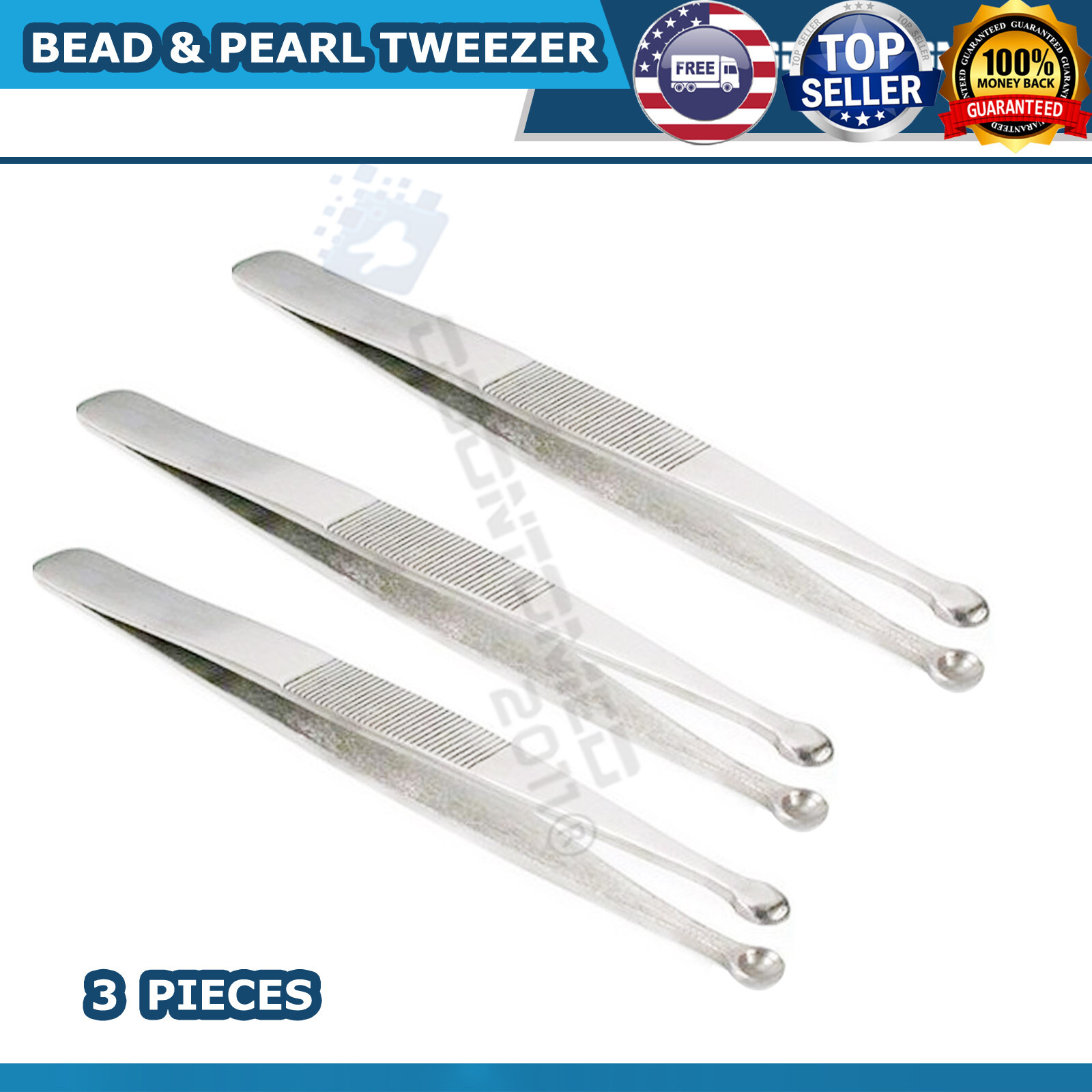 3 PROFESSIONAL JEWELRY BEAD AND PEARL HANDLING TWEEZER / CUP BEADING TWEEZER ODM