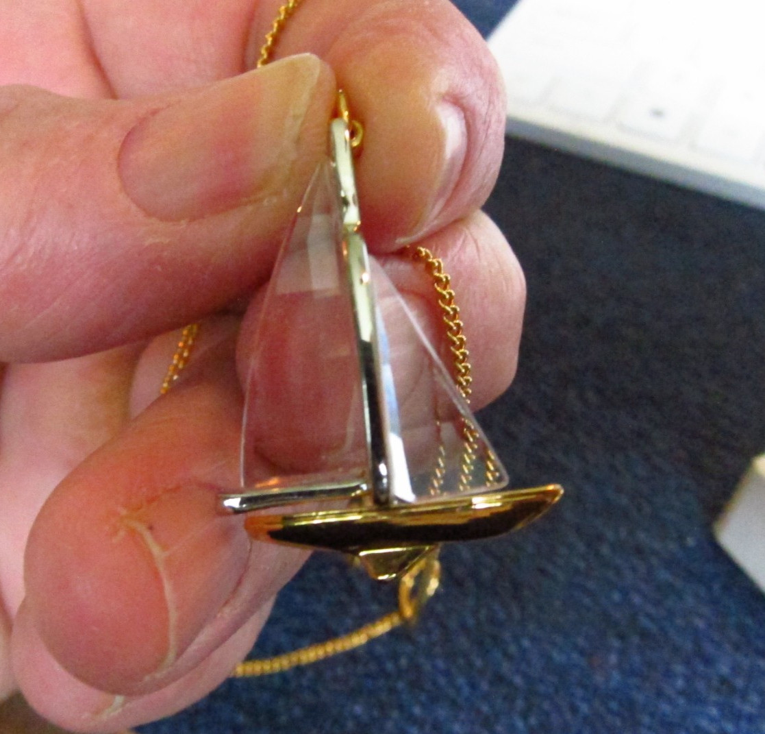 Swarovski Crystal Memories Sailboat Pendant Necklace 3 cm Pendant 20” Necklace