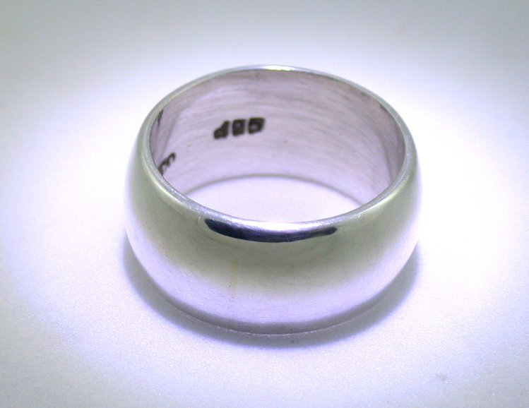 9.7mm Wide Pure .925 Sterling Silver Ring Polished Band Ring Size 7.25 PSR91