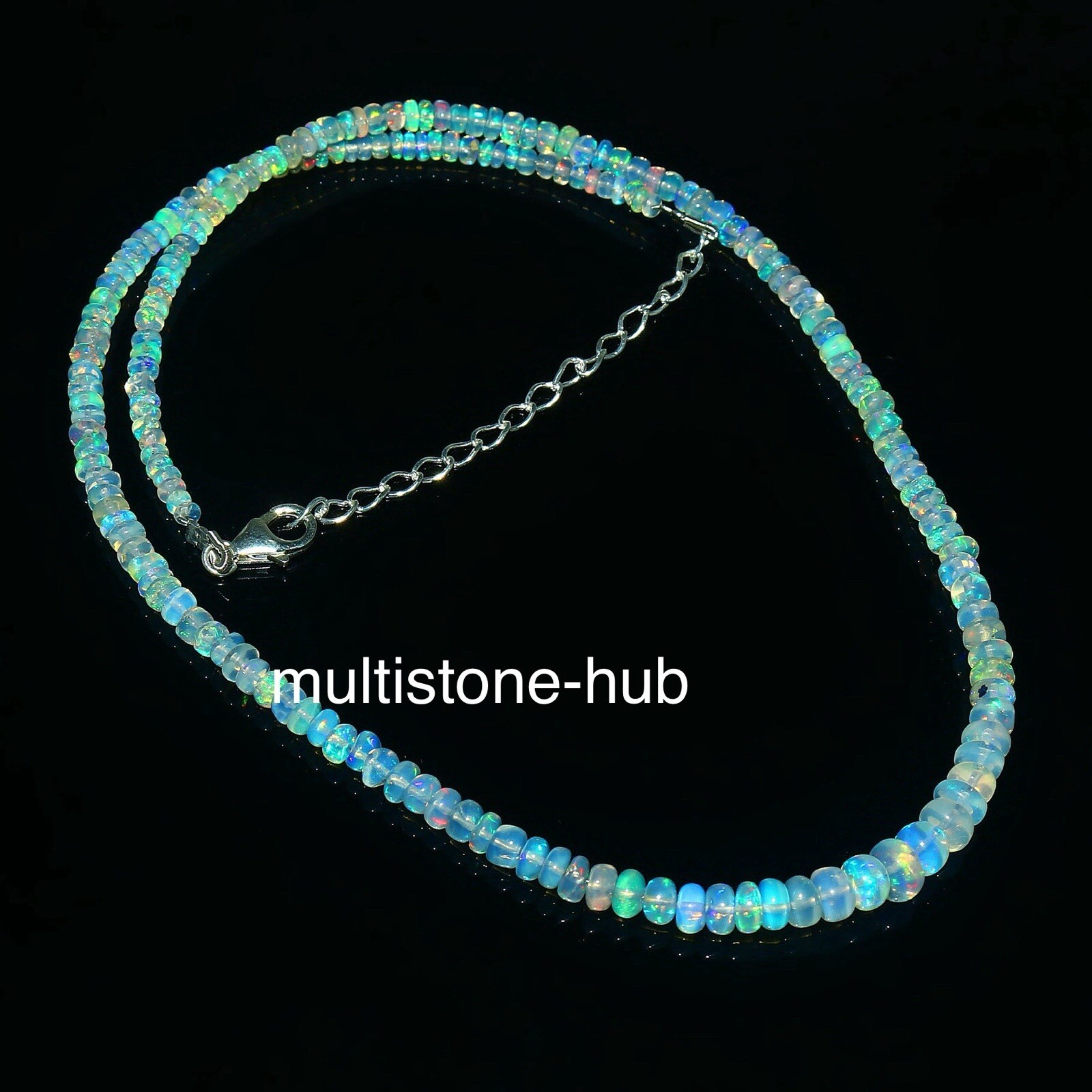 Natural Ethiopian Welo Fire Opal Rondelle Beads Gemstone Necklace 16 Inches