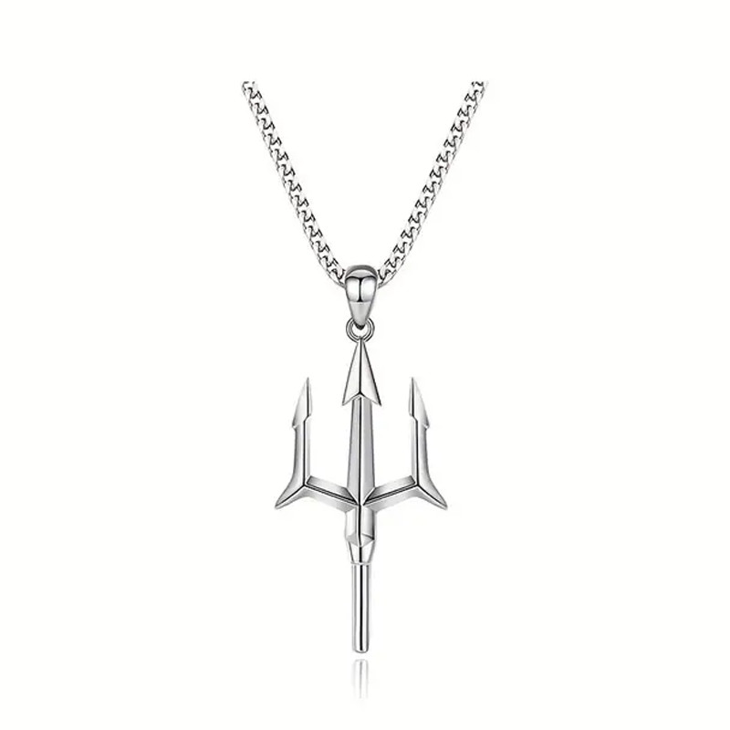 Coat Of Arms Of Ukraine Trident Tryzub Jewelry Silver Pendant Necklace