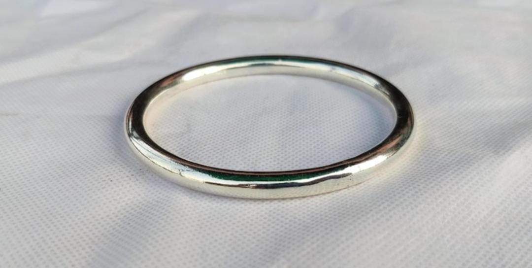 MASSIVE HEAVY 6mm Thick Chunky Solid Sterling Silver Round Bangle Bracelet Plain