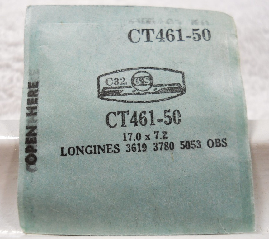 GS CT461-50 Watch Crystal For Longines 3619 3780 5053B OBS – 17.0 x 7.2 mm Part