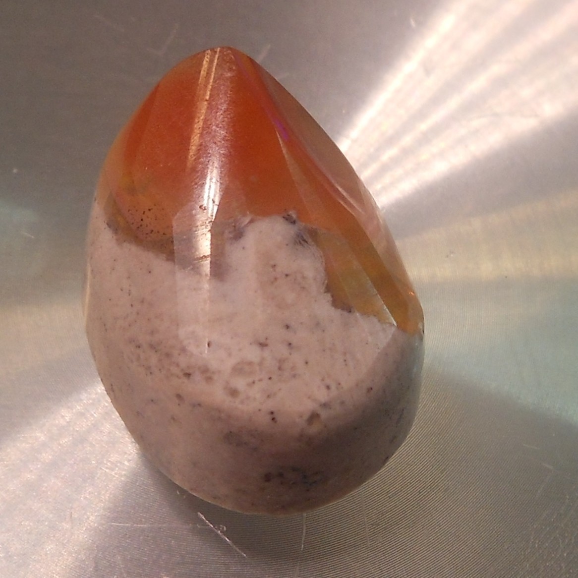 8.70 carats Mexican Fire Opal Freeform shape 15x11x8mm (approx)