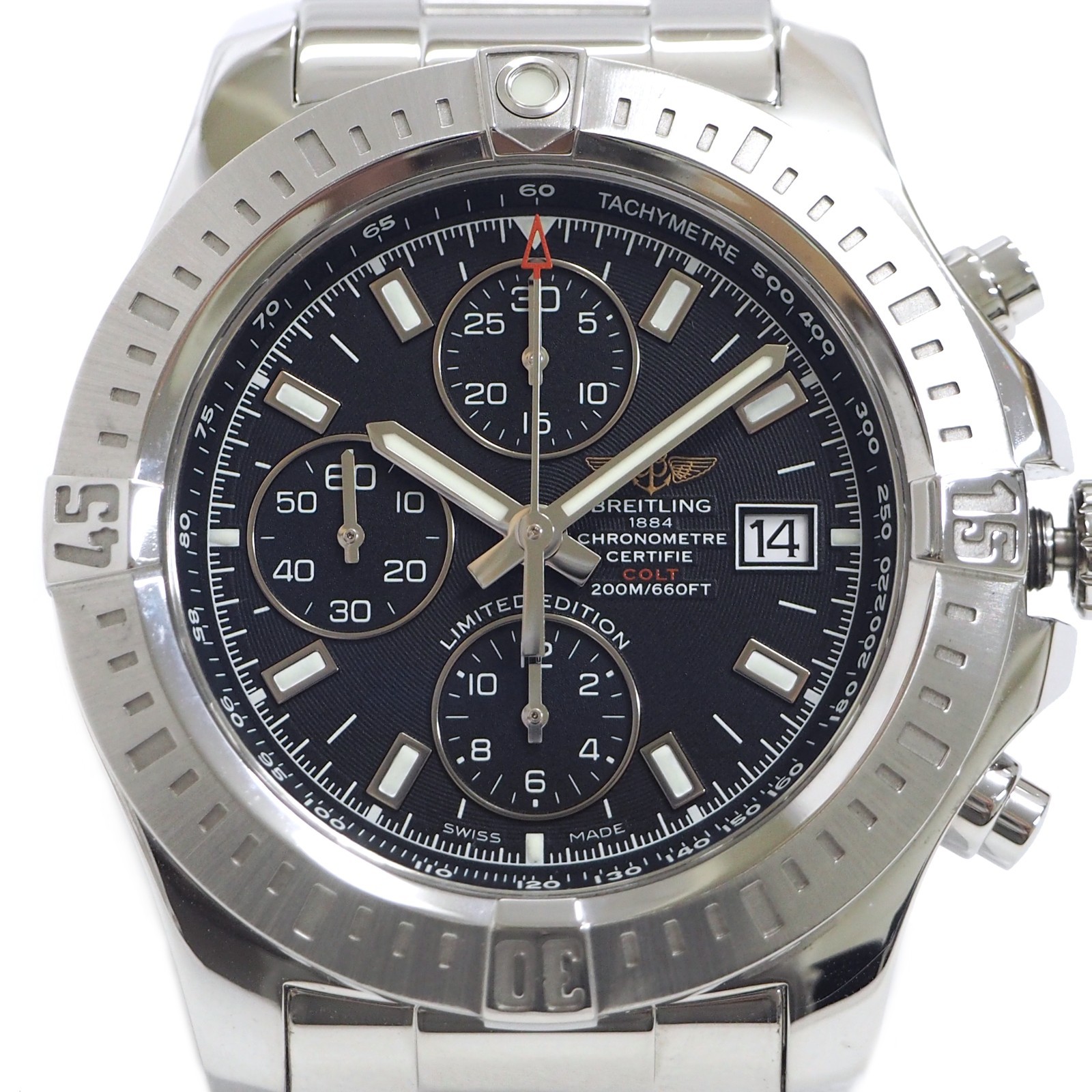 BREITLING Colt Chronograph A13388 S. Steel Automatic Men’s Watch #W405 Rise-on