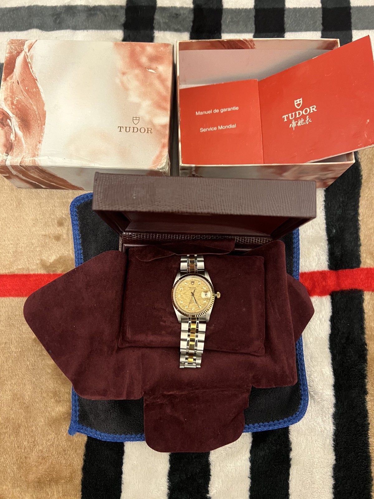 Tudor Prince Date 74033 34mm Automatic – 18K Gold Bezel/ Diamond Dial £1800+