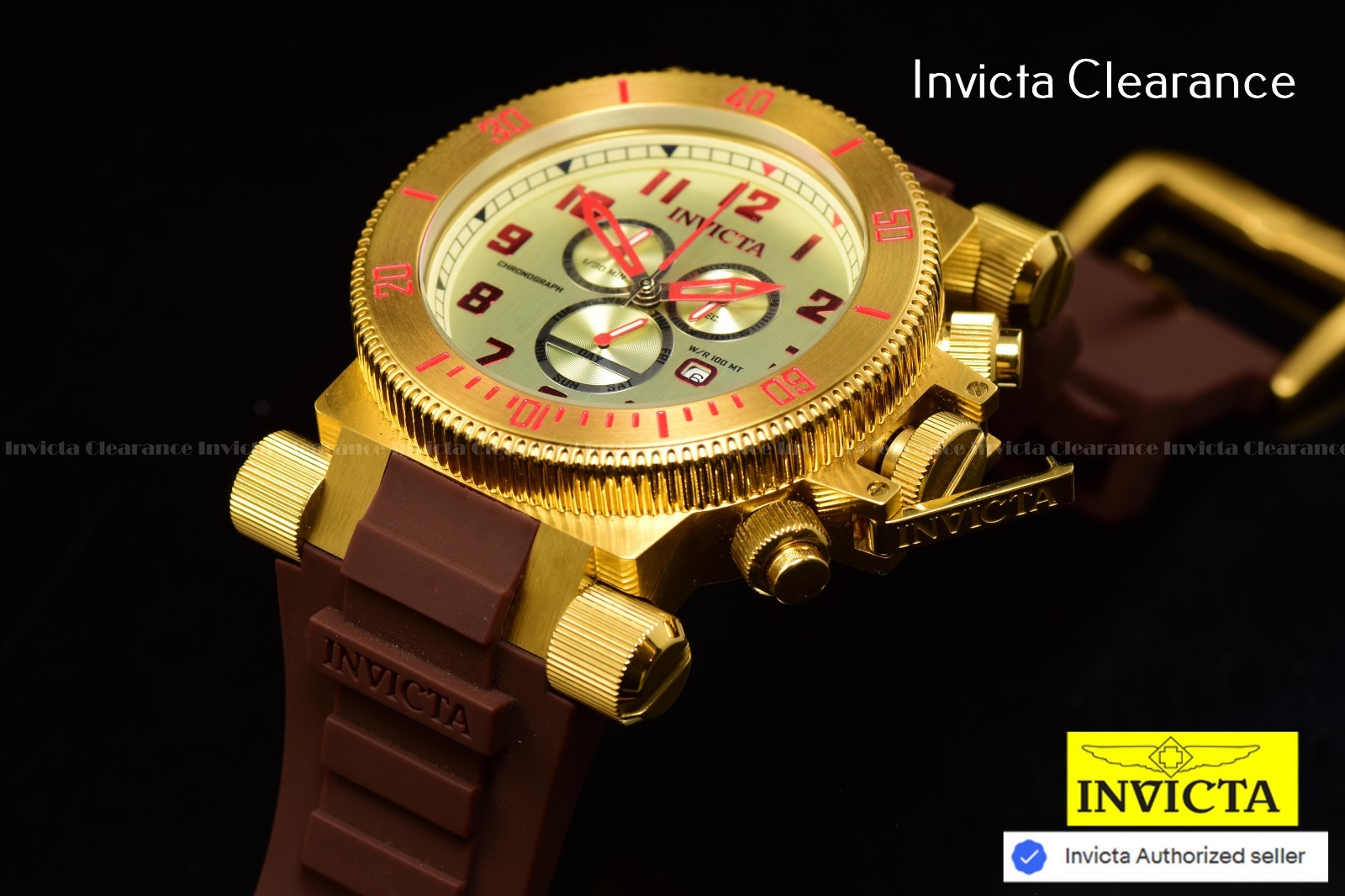 RARE Invicta 18730 Coalition Forces 51mm Swiss Men Chronograph Brown Strap Watch