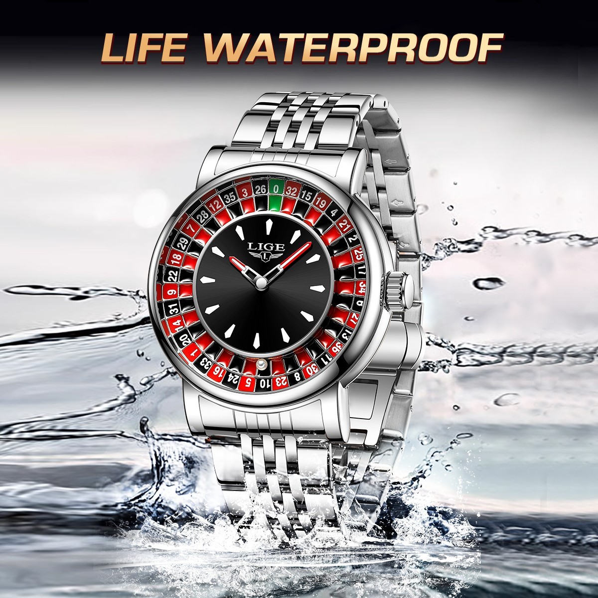 Watches for Men Stainless Steel Quartz Business Luxury Analog Male Wristwatch
