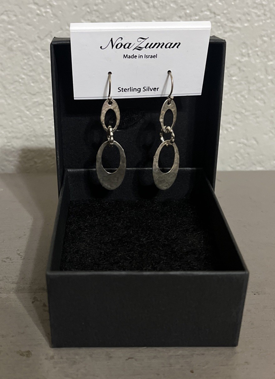 Noa Zuman Sterling Silver Textured Dangle Earrings NEW