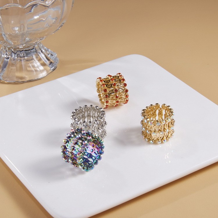 Folding Ring Bracelet Stretchable Retractable Crystal Jewelry Gift Women