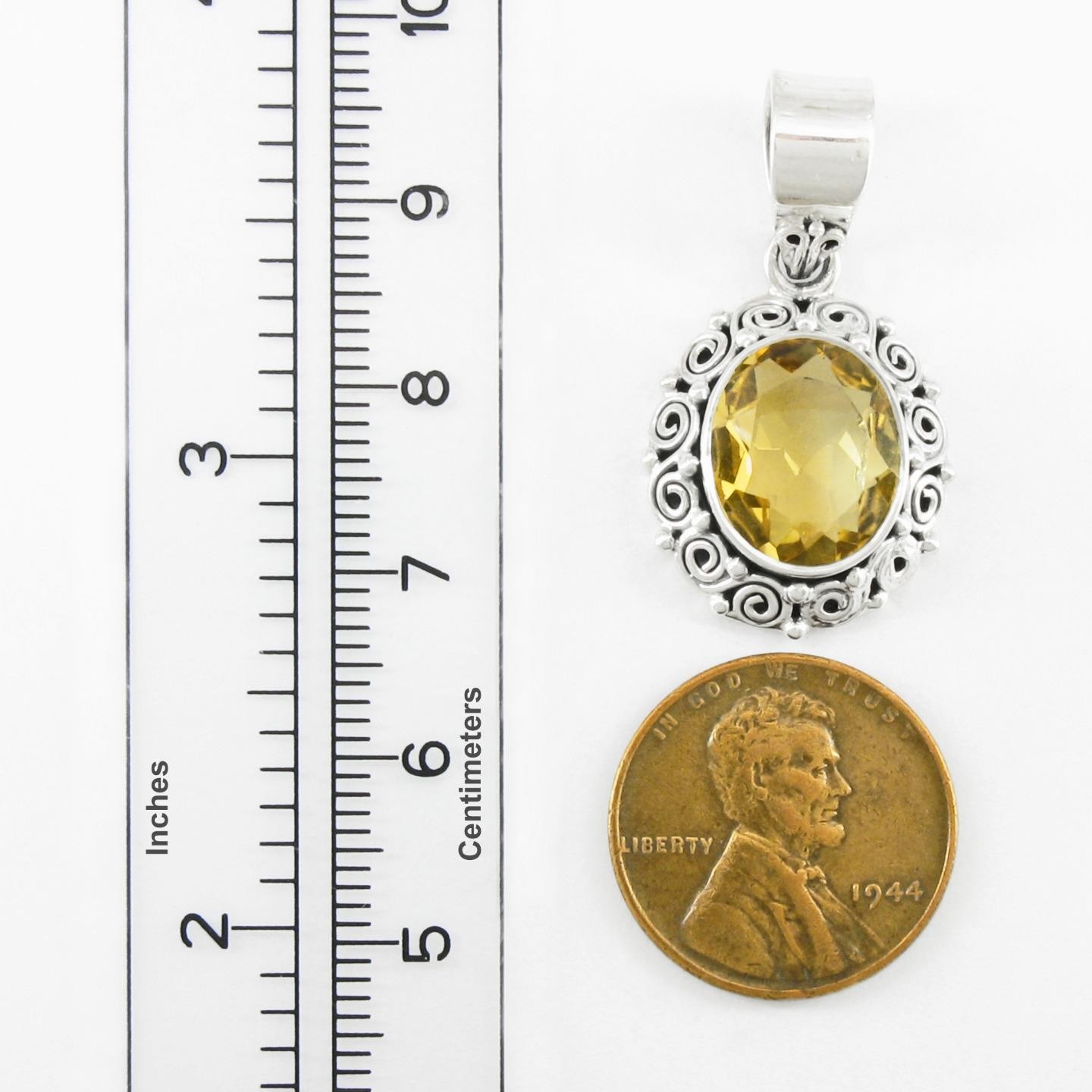 Citrine Oval Pendant in Sterling Silver – apx. 3.75 carat – SPECIAL OFFER!