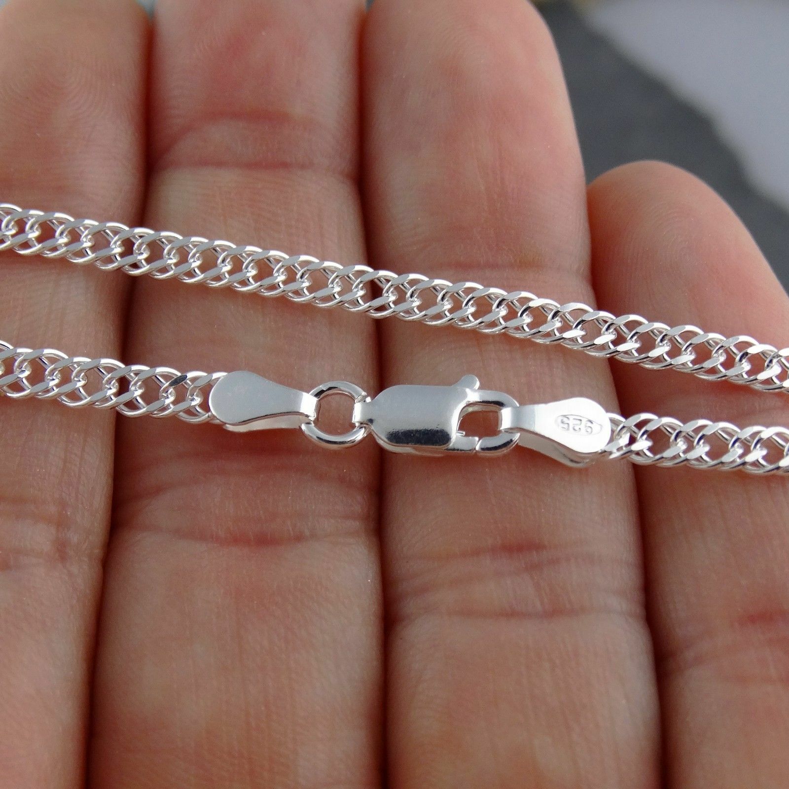 3.5mm Rombo Link Chain Necklace – 925 Sterling Silver -16″-30″ Italian Italy 050