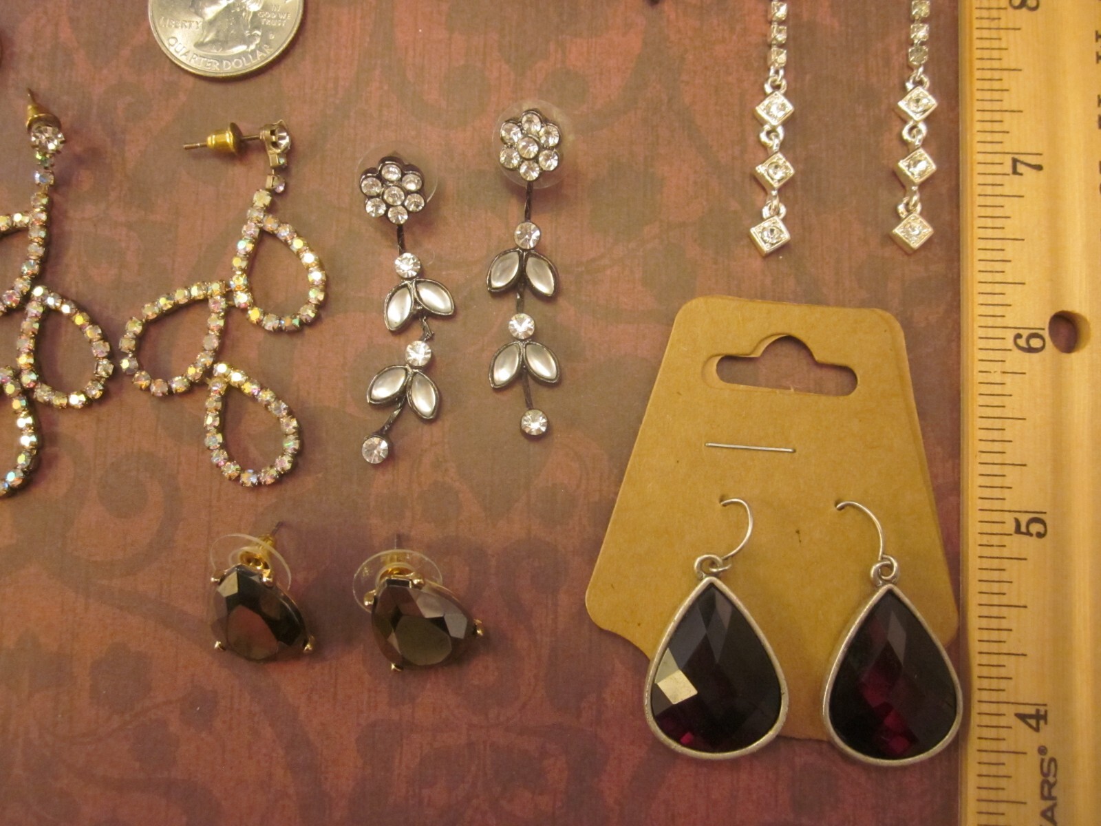 Dressy Fashion Earring Lot-14 Pairs Pierced-Silver & Gold Tones
