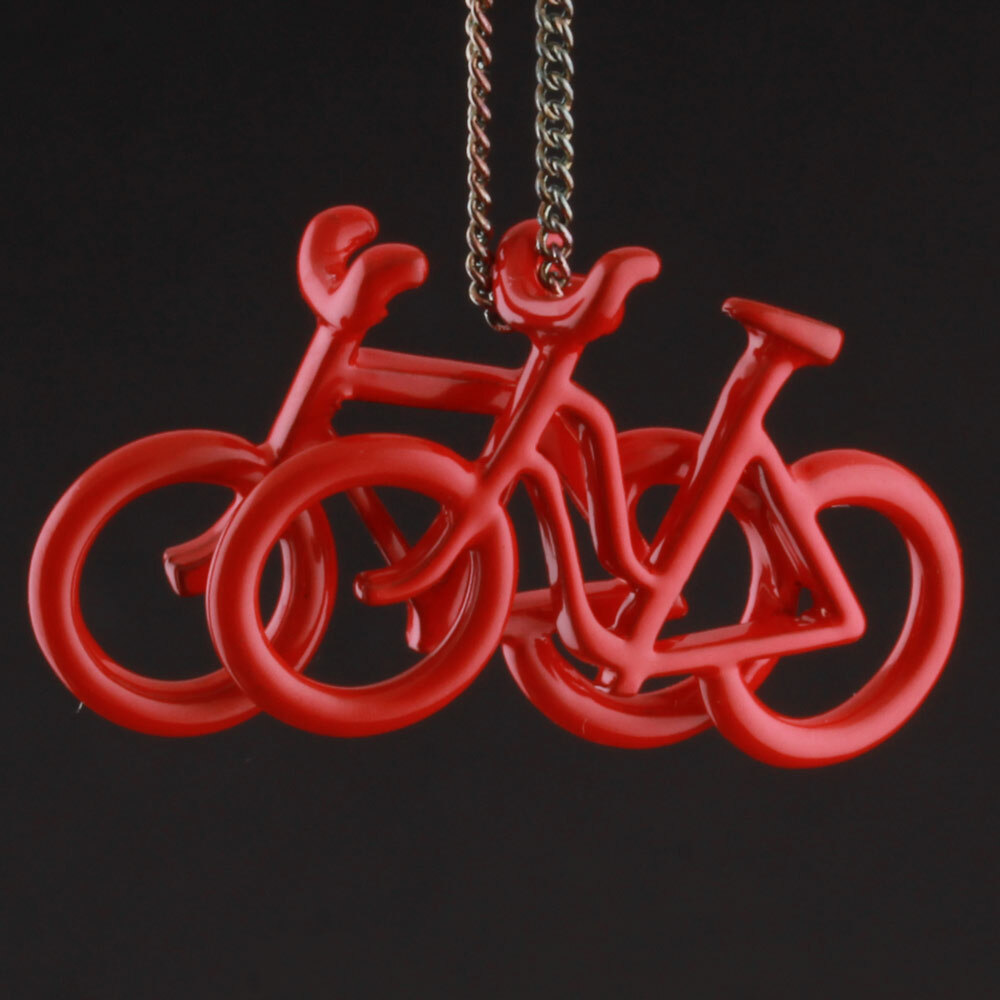 OBP Collection A/S Copenhagen 2 x Red Bike Pendant. “Sunshine & Night”. NEW!
